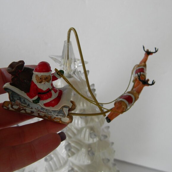 NEW WHITE Mr. Christmas 16" Animated Ceramic Nostalgic Tree - White Santa - Picture 2 of 4